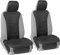 Motor Trend LuxeFit Schwarze Sitzbezüge für Autos, LKW, Van, SUV (2 Stück), Premium-Kunstleder, Autositzbezüge, Auto-Sitzbezüge mit Aufbewahrungstaschen, passend für die