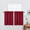 LinTimes Kurze Fenstervorhänge,Verdunkelungsvorhang für Küche Fenster,Thermische Fensterbehandlung und Cafe-Vorhang zur Raumverdunkelung 66cmx91cm(26x36 inch),2 er Set Rotwein