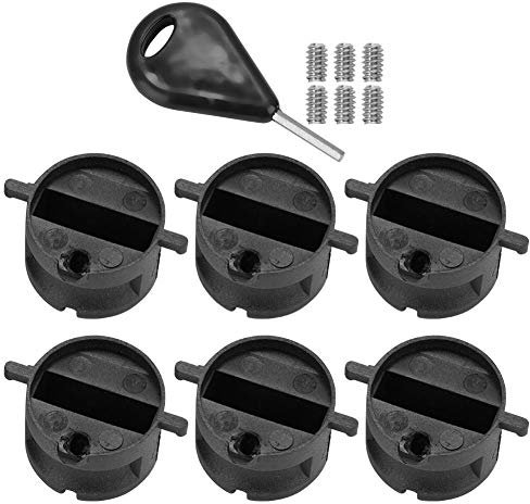 Surfbrett Leine 6pcs Surfbrett Ruder hinten Slot Stil Fin Plugs G5-Bügel-Stecker-Gehäuse mit Schrauben-Schlüssel Surfbrettwachs