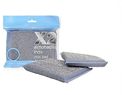 CISNE | Pack 2 Almohadilla Inoxidable | Almohadilla Malla | Almohadilla Malla Acero | Almohadilla Malla Acero Inoxidable con Esponja| Almohadilla Cocina | Almohadilla Baño | Almohadilla Limpieza