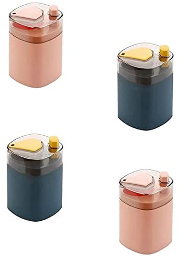 PMELCXD Zahnhölzer 4 Stück automatischer Zahnstocherspender, tragbare Kunststoff-Zahnstocher-Halterbox mit automatischer Pop-up-Zahnstocherfunktion (Zahnstocher Nicht im Lieferumfang enthalten)