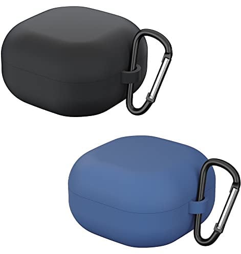 Micnos Silicon Case Protective Cover Compatible with Samsung Galaxy Buds Pro 2 (2021) / Buds Pro (2021) / Buds Live (2020) Earbuds,Supports Wireless Charging,Shockproof Protective Cover-Black+Blue
