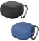 Micnos Silicon Case Protective Cover Compatible with Samsung Galaxy Buds Pro 2 (2021) / Buds Pro (2021) / Buds Live (2020) Earbuds,Supports Wireless Charging,Shockproof Protective Cover-Black+Blue