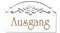 Ausgang Türschild Schild Holz graviert selbstklebend Ornamente Vintage Türdeko 15,5 x 9,5 cm | Dekolando