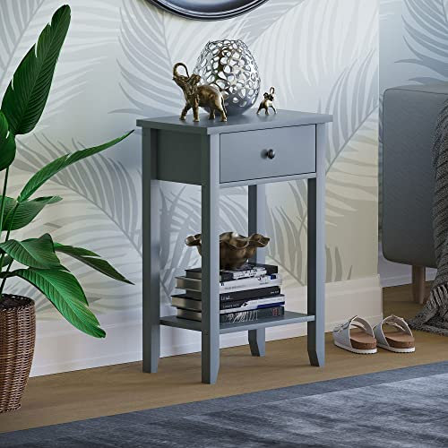 Vida Designs Windsor Console Table With Undershelf, Living Room,Hall Way Furniture (1 Drawer, Grey)