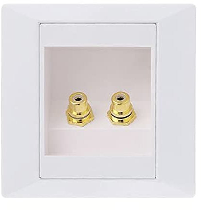 CHJIENJUJIDZ RCA Wall Socket Audio Panel Lautsprecher Anschlusskasten Lotus Power Outlet Wandsteckdose-2 port