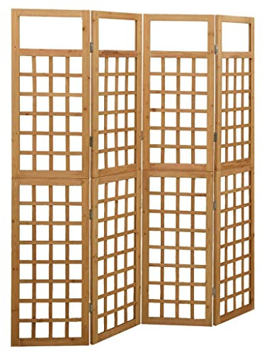 INLIFE 4-TLG. Paravent/Spalier Tanne Massivholz 161x180 cm