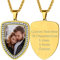 Supcare 18K Damen Foto-Kette Personalisiert Dog Tags Halskette Vollzirkon Gravur Schild Anhänger für Name Text Militär Police Armee Kette für Frauen Jungen mit Geschenkebox Schild-Gold