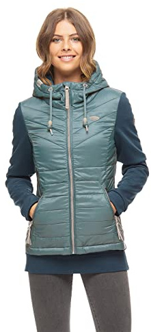 Ragwear LUCINDA VEST Damen Frauen Weste,Mantel,Übergangsmantel mit Kapuze,Herbstmantel,wasserabweisend