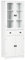 HOMCOM Armoire de Cuisine Buffet Haut 4 Portes Dont 2 Portes vitrées et 1 tiroir Hauteur 160 cm avec étagères réglables, Blanc