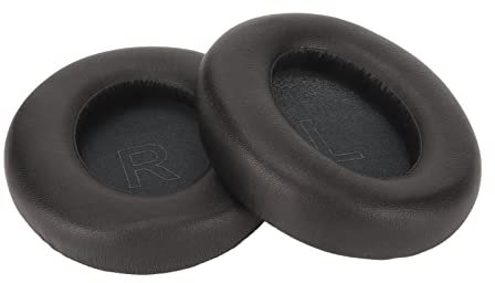 Topiky Ersatz für Kopfhörer-Ohrpolster aus Protein-Leder für Anker Soundcore Life Q30 Q35, Schwarz