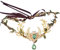 MOSTORY Handgefertigter Smaragd-Kristall-Elfen-Kreis, goldene Feen-Mond-Krone, Kopfschmuck, Waldzweig-Stirnband für Damen, Hochzeit, Party, Festival, Kostüm, Haarschmuck, Goldgrün, Kristall