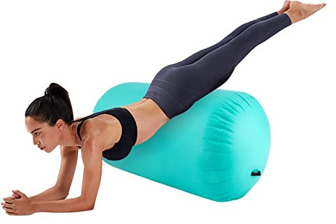Airroll Aufblasbare Luft Rollen Gymnastikrolle, Airrolll für Air Rolle Turnen mit Pumpe und Zubehör, PVC Tumbling Yoga Rolle für zuhause, Outdoor, Fitness (100 * 80cm)