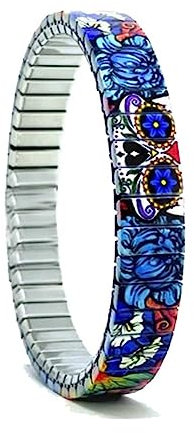 urband LONDON Edelstahlzugarmband SUGAR SKULLS Bunt - 10 mm Größe M
