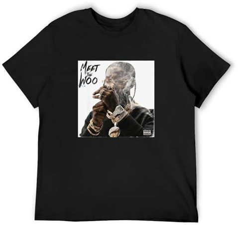 Pop Smoke Meet The Woo Album Cover T-Shirt Mens T-Shirt Black XXL
