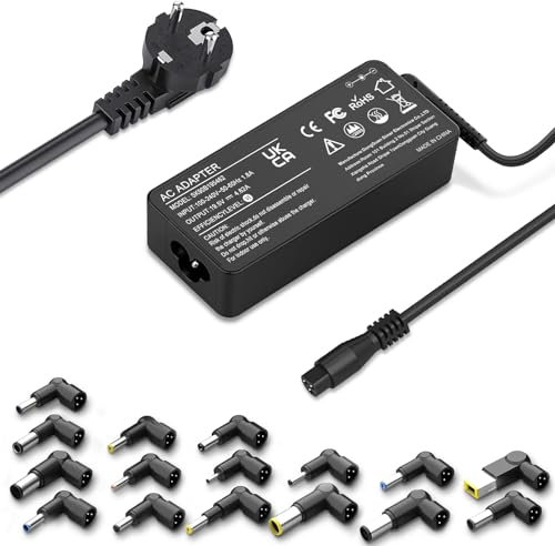 Cargador Universal Portátil 90W, Adaptador AC Compatible con DELL, HP, Acer, ASUS, Lenovo, IBM, Toshiba, Samsung, Sony, Fujitsu, Gateway, Ultrabook, Chromebook Incluye 16 Conectores
