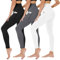 TNNZEET 3er Pack Leggings Damen High Waist Schwarz Leggins Blickdicht für Sport Gym(Schwarz/Dunkelgrau/Weiß-mit Taschen,S-M)