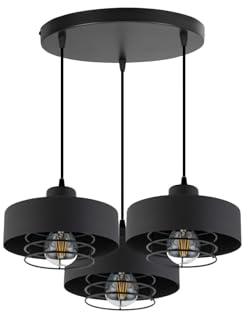 KAR LIGHTING Pendelleuchte 3-flammig aus Metall in Schwarz, höhenverstellbar | E27 Fassung | LED geeignet | Hängelampe für Wohnzimmer, Esszimmer, Küche, Büro oder Schlafzimmer