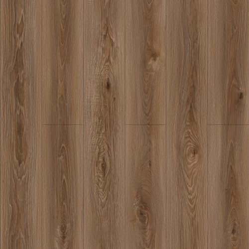 JOLIHOME Piastrella Adesiva per Pavimento Effetto Venature del Legno Autoadesiva in Vinile Ispessita per Cucina Camera da Letto Soggiorno Impermeabile (Marrone, 10 Pezzi, 1,39 Sq.M)