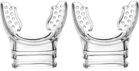NAUZE 2 Pieces Snorkel Mouthpiece Transparent Silicone Scuba Regulator Mouthpiece Diving Equipment Accessory for Professional Diving