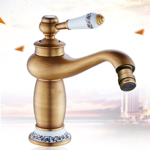 Rubinetto per lavabo in ottone antico, rubinetto per bagno, miscelatore per lavabo, rubinetto per lavabo, stile bidet