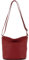 modamoda de T198 kleine Damen Leder Umhängetasche Schultertasche handmade in Italy, Farbe:Rubinrot