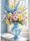 KEYIFA Vase Flowers DIY Crystal Art Diamond Painting Kit, 5D Beautiful Flowers Pictures, Full Drill Canvas Photo Diamond Painting Kits for Adults, Home Wall Decor 30x40CM