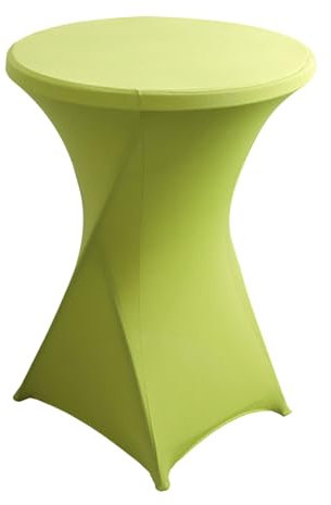 FANSU Cocktail Stretch Tischdecken, Cocktail Party Tischdecke Elegant Stretch Stehtisch Husse für Bistrotisch, 4 Fußtaschen Rund Stehtischhusse für Bar Hochzeit (80x110cm,Hellgrün)
