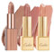 Oulac Nude Metallic Shine Lipstick Set - Lip Set for Women, Gold Brown Lip Color, Creamy Formula, Full Coverage, Hydrating & Smooth, Infused with Shea Butter, Vegan, Clean Beauty B601(601+GM03+GM04)