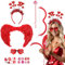 Amor Kostüm Damen Set, 6 Stück Amor Kostüm Valentinstag Amor Kostüm Accessoires, Amor Pfeil 60cm Amor Flügel Herz Haarreif Herz Sonnenbrille Gesichtstattoo,Kostüm Amor Karneval Fasching Valentinsta