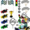 Lukniuo Racing Car Cake Dekorationen 23pcs Racing Car Cake Topper Geburtstag Kuchen Dekoration für Jungen Kinder Racing Car Theme Geburtstagszubehör Party Favors