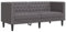 Kangmusi Chesterfield-Sofa 2-Sitzer Grau Kunstleder, kangmusi372662
