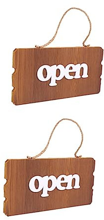 Mobestech Lot de 2 Plaques de Porte en Bois « panneau de Porte Ouvert Et Fermé » Vintage Rétro pour Portes Dentrée