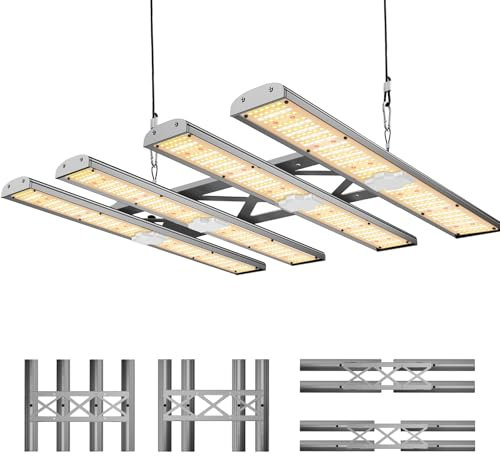 Maoligo LED Grow Lampe X-Space Flexible Modular Plant Lamp for Different Size Grow Tents, 2,85 umol/J, Vollspektrum Grow Light Dimmbare Daisy Chain Wachstumslampe für Gemüse Blume (240W)