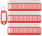 Lot de 100 étiquettes en plastique avec étiquettes pour clés d'identification, nom, bagages, étiquettes avec anneau fendu, Rouge
