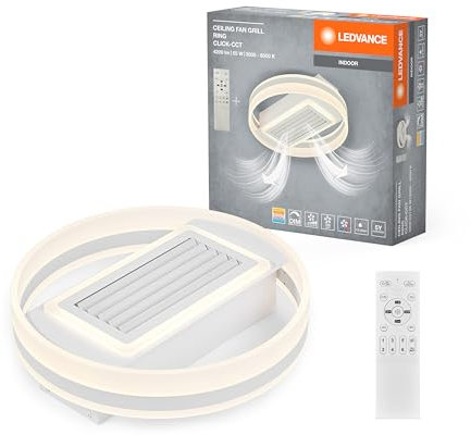 LEDVANCE Plafón/ventilador en forma de anillo; 55W; CCT; IP20 para uso interior; blanco; regulable