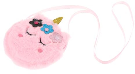 SAFIGLE Kinder Umhängetasche Einhornform Plüschmaterial Reißverschluss Aufbewahrungstasche Für Mädchen Und Damen Alltag