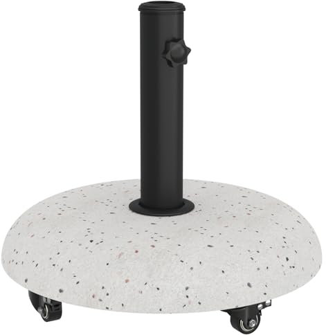 vidaXL Base Ombrellone con Ruote per Pali da 37/42/52/58mm in Cemento Bianco