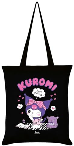 Pyramid International Kuromi Just Chilling Tragetasche, Schwarz