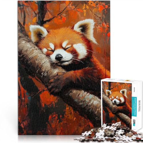 Schweres Puzzle für Erwachsene, 2000 Teile Träumender Roter Panda Aus Karton ab 14 Jahren Lernspiel Verbesserung der Liebe zwischen Paaren。Größe：70x100cm/27.5x39.3Zoll