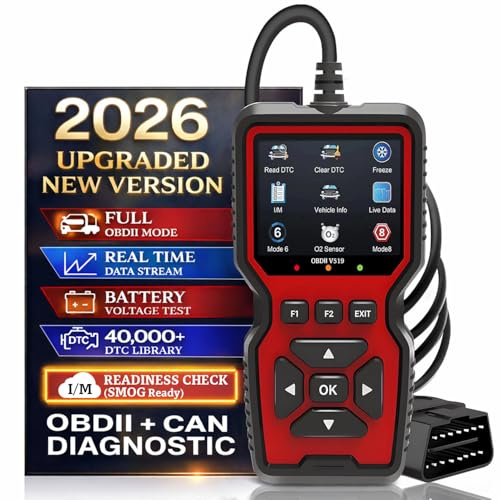 CrysGuard Professioneller OBD2 V519 Scanner - 2025 Upgraded OBDII + CAN Code Reader, Live Data, Batterietest, 40000+ DTC-Bibliothek, I/M Readiness, Check Engine Light & Smog Test - Alle Fahrzeuge nach