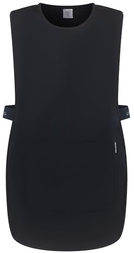 PALLTEX Ampato Überwurfschürze Damen Herren – Kittelschürze mit Taschen, verstellbar, Berufsschürze für Arbeit, Gastronomie, Reinigung, Friseur & Kosmetik, Größen S/M, L/XL, 2XL (Schwarz, 2XL)