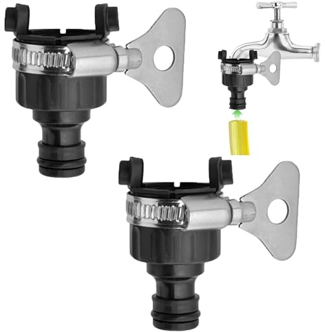 2 Stück Universal Schlauchanschluss, Wasserdieb, Wohnmobil Gartenschlauch, Wasserhahn Anschluss, Wasserdieb Camping, Hahnverbinder, Wasserhahn Adapter für Küche, Gartenarbeit, Autowaschen, Reinigen