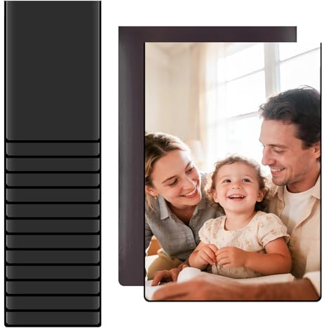 SZSIQI 15 Pcs Marcos de Fotos Imanes Personalizados Nevera, 9,5 x 6,5 cm Mini Marco Foto Iman Nevera para Polaroid Instax Mini Papel Fotografico, Marcos de Fotos Magnéticos para Foto Postal, Negro