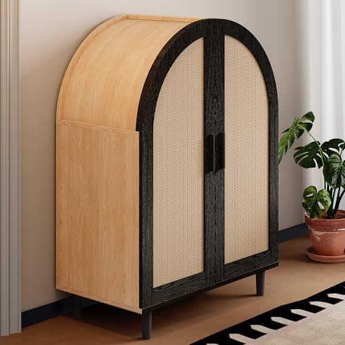 OKMYHOME Buffet - Meuble de Rangement Meuble à Chaussures avec 2 Portes et 3 Étagères, Rangement Pratique, 70 x 100 x 40 cm, Naturel