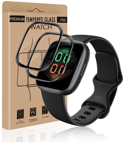 Cable Leader 2 Stück Schutzfolie für Panzerglas für Fitbit Versa 4/Versa 3/Sense/Sense 2, Frei von Kratzern Kristallklar Passt Perfekt Ultra-Klar Versa 4/Versa 3/Sense/Sense 2 Displayschutzfolie