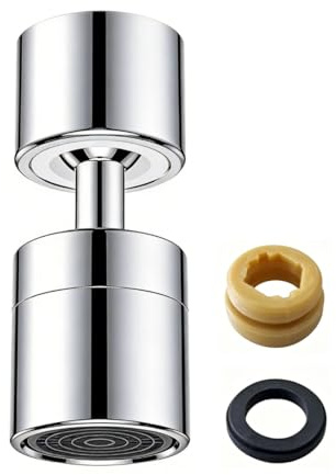 Aeratore per rubinetto, risparmio idrico per rubinetto, prolungatore a 360° Girevole, protezione contro gli spruzzi, per bagno e cucina