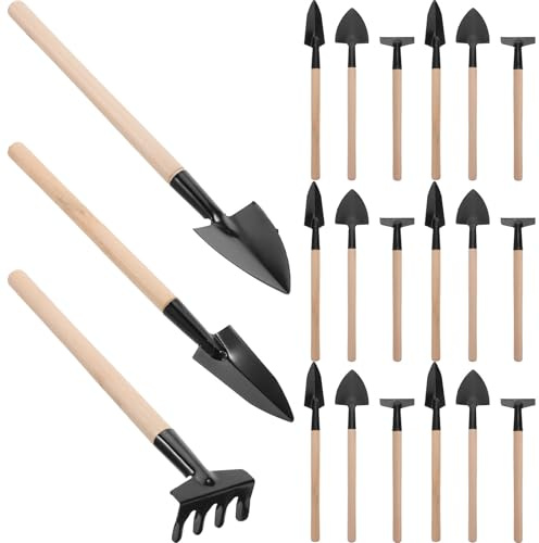 Supvox 10-teiliges Mini-Gartenwerkzeug-Set, tragbares Gartenhandwerkzeug-Set für Zimmerbonsai – inklusive kleinem Rechen, Pflanzkelle und Schaufel zum Pflanzen, Graben und Umpflanzen
