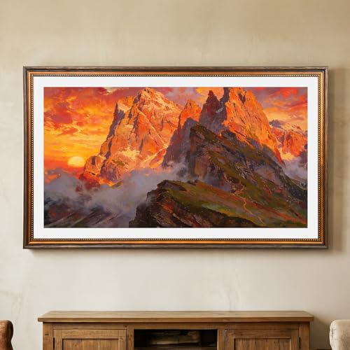 CasaDHG Marco de TV de madera maciza antigua, compatible solo con televisores Samsung The Frame TV Pro de 65 pulgadas, bisel de madera envejecida vintage, se adapta a LS03A/LS03B/LS03C/LS03D/LS03FA