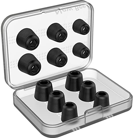 New bee Kopfhörer ohrstöpsel in Ear Ersatz 6 Paar, New Bee Ohrstöpsel Tipps Memory Foam & Silica Weiches Kissen Ohrpolster Noise Cancelling Geeignet für Kopfhörer mit 5-7mm Tipps(L/M/S, Schwarz+Grün)